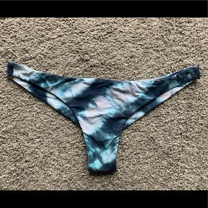Billabong Tanga Blue Tie Dye Bikini Bottom Large